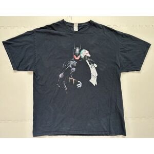 Vtg BATMAN T-Shirt Joker Choke FRUIT OF THE LOOM DC COMICS - Size XL Black
